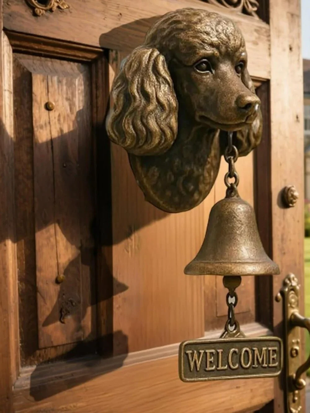 Poodle Welcome Doorbell Wall Mount Metal Bell‎ for Inside or Outside